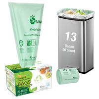 13 Gallon Home Compostable Food Scrap Bags / Liner Bags - 50 Count