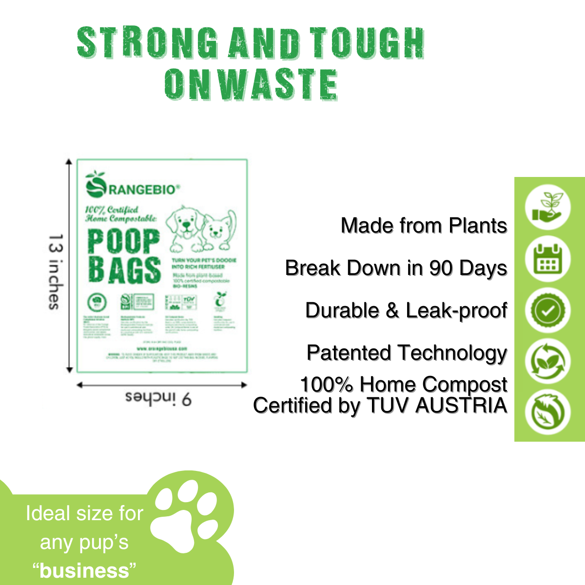 Pet Waste Bags, 180 Count, 12 Refill Rolls