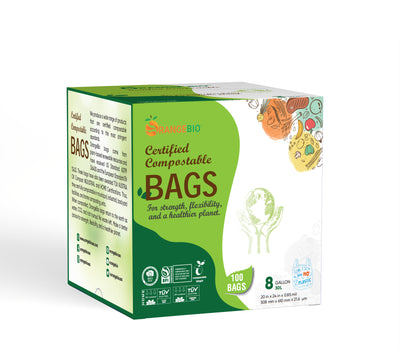 8 Gallon Home Compostable Food Scrap Bags / Liner Bags - 100 Count