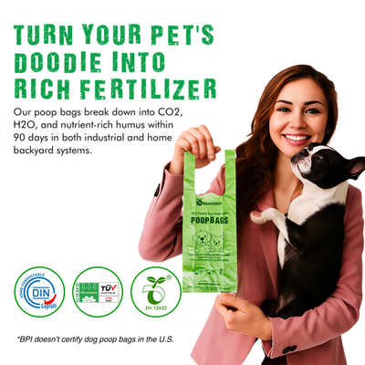 Pet Waste Bags Handle Tie, 180 Count, 12 Refill Rolls