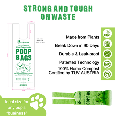 Pet Waste Bags Handle Tie, 180 Count, 12 Refill Rolls