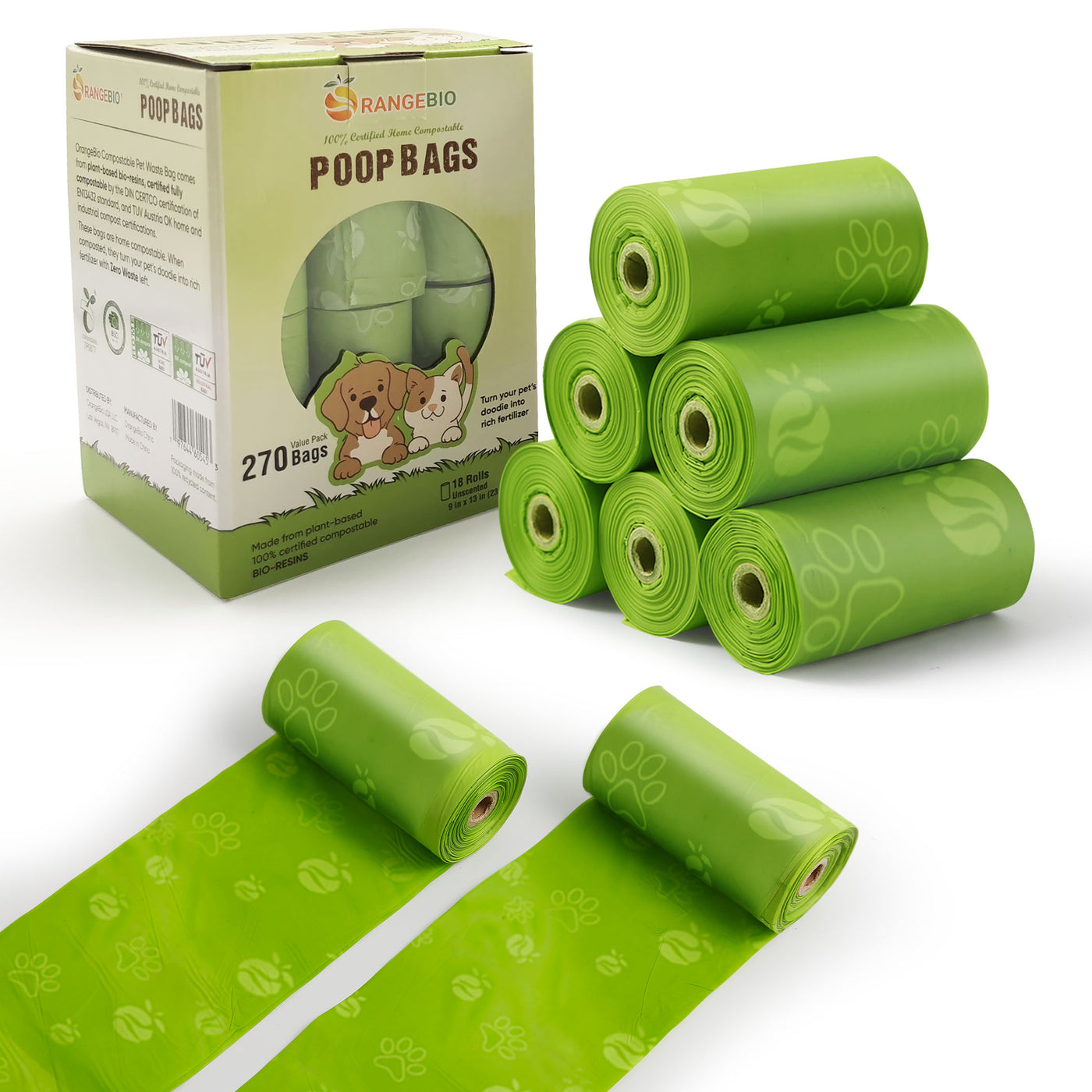 Pet Waste Bags, 270 Count, 18 Refill Rolls
