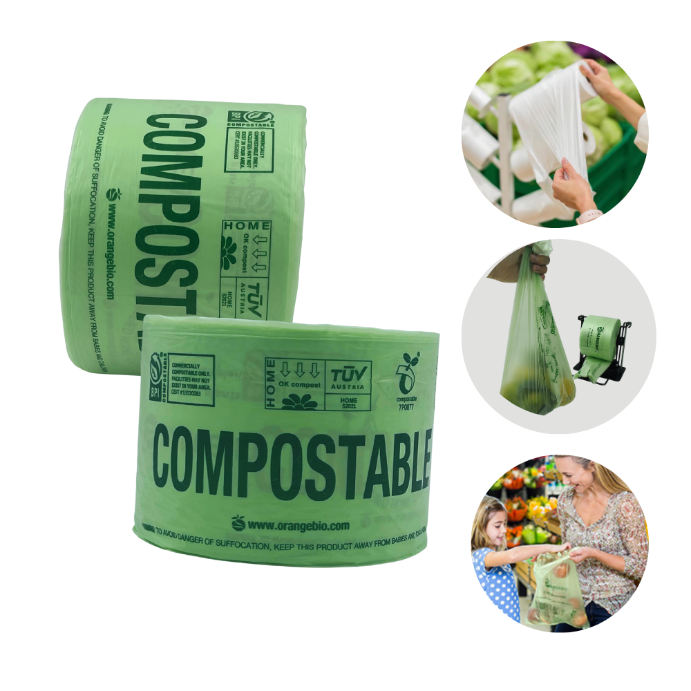 15 x 17" Compostable Produce Bags | 2 Rolls | 800 bags/box