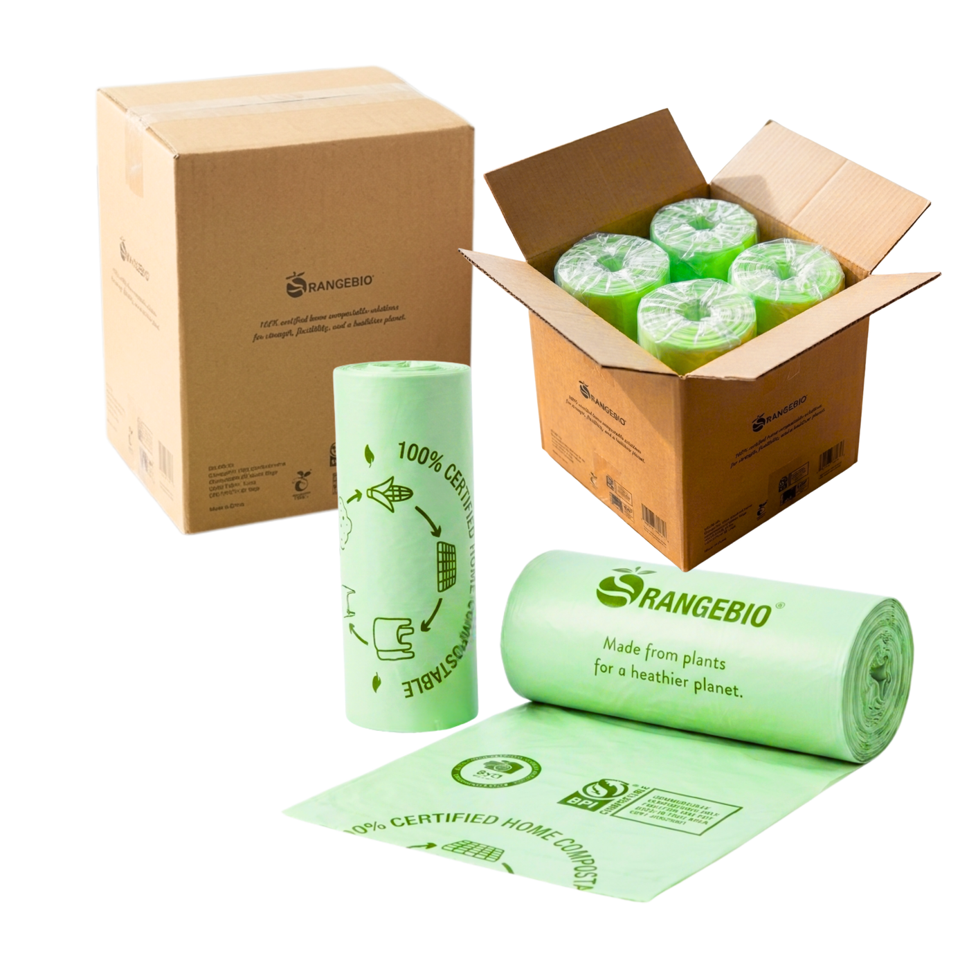 OrangeBio 55-Gallon Compostable Bags – Industrial & Commercial Grade ...