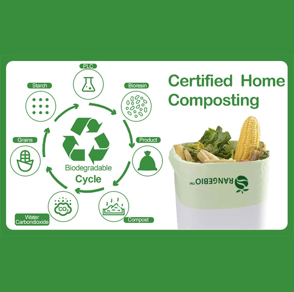 13 Gallon Home Compostable Food Scrap Bags / Liner Bags - 50 Count